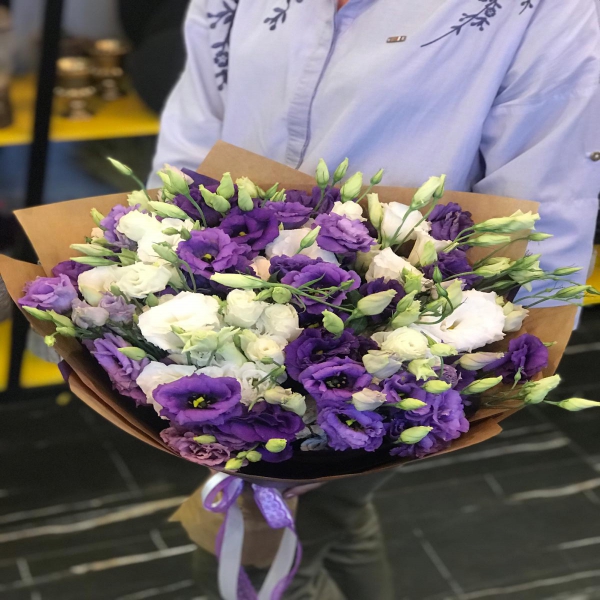 Lisianthus-Bouquet Gemischt Resim 1